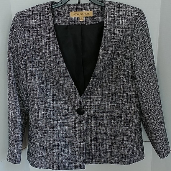 Nipon Boutique Brown/Cream Career Blazer 4 - Picture 1 of 10